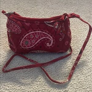 Vintage Vera Bradley Red Mesa Paisley Crossbody Bag